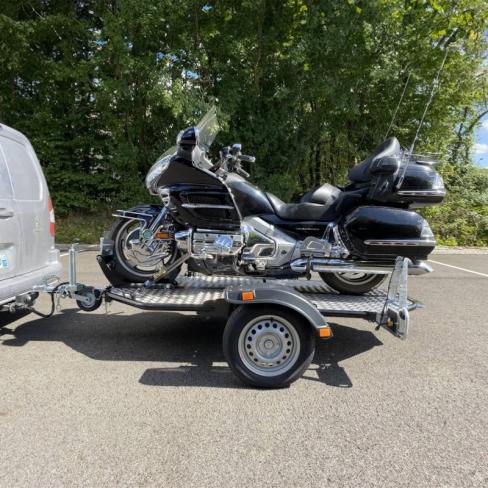 Pack remorque porte-moto abaissable et pliable Cochet uno avec accessoires