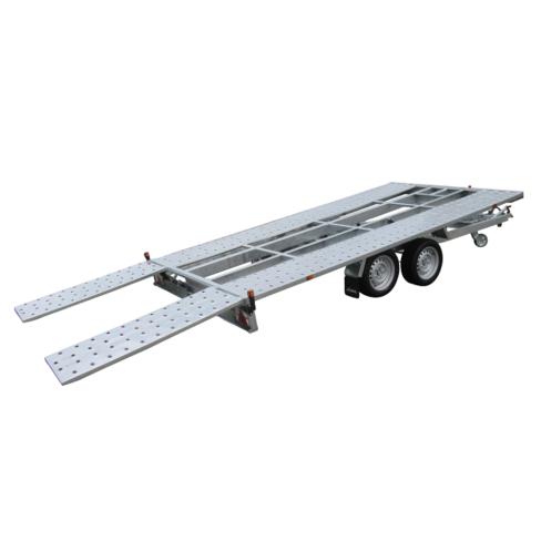 PORTE VOITURE 43720 roues dessous 400x215 PTC : 2700 kg CU 2065 KG AVEC RAMPES 53X140 AVEC TREUIL+2 CALES