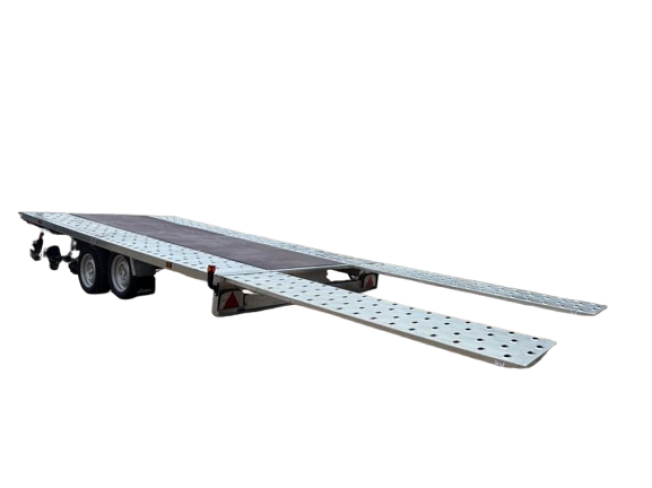 PORTE VOITURE 43720 AVEC PLANCHER BOIS roues dessous 400x215 PTC : 2700 kg CU 2065 KG AVEC RAMPES 53X140