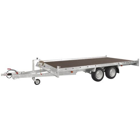 PORTE VOITURE TYPE: MSX2700  405X200  2ES RI PLANCHER EN MULTIPLEX RAMPES ACIER:2,50M AVEC TREUIL, SUPPORT ET BEQUILLES  PTC:2700KG  TOUS LES 100KG   (2025)