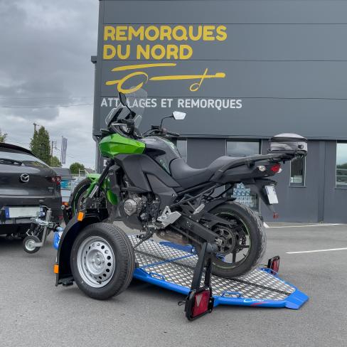 Remorque porte-moto abaissable et pliable Cochet (noir)