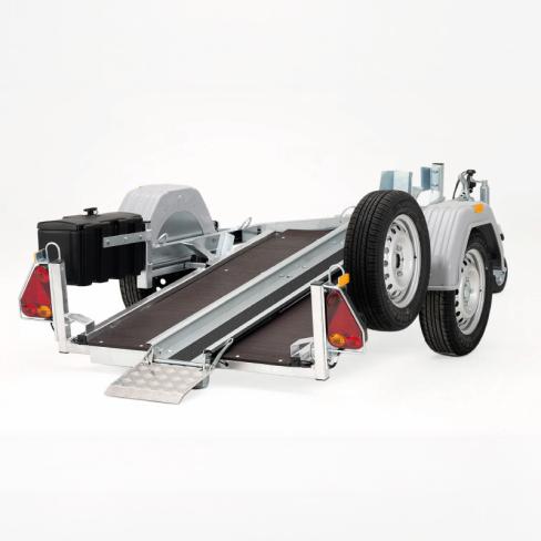 REMORQUE PORTE-MOTO  2 RAILS  2 MOTOS  TYPE:KXL  "FREINE"  1300KG   CU : 945 kg    (2025)