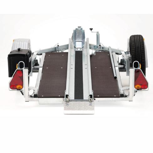 REMORQUE PORTE-MOTO  2 RAILS  2 MOTOS  TYPE:KXL  "FREINE"  1300KG   CU : 945 kg    (2025)