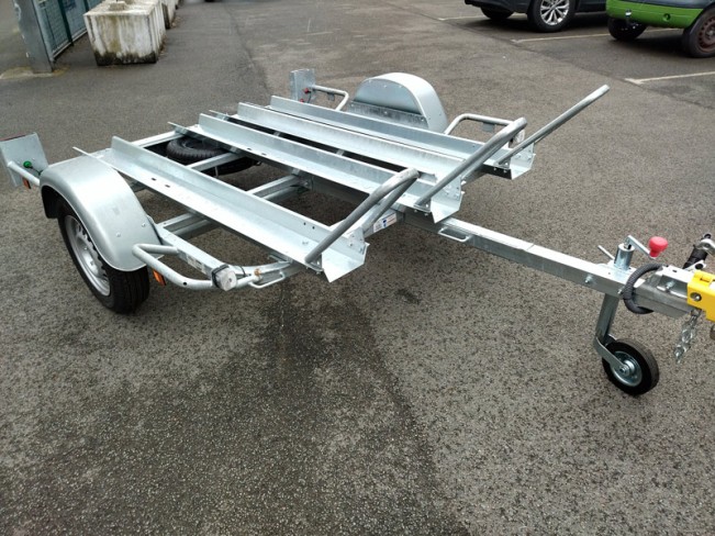 Remorque porte-moto 3 rails 650 kg