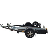 REMORQUE PORTE-MOTO  1 RAIL AVEC BLOC ROUE ET RAIL LARGE TYPE:KXL175   JANTES ALU NOIRES    PTC:650KG     MSD1    (FEV 2024)