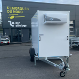 REMORQUE FRIGO BW type TFI250.00 - 1 ESSIEU - 250X125X180 - 2 portes AR - 6 rails de fixation - générateur GOVI ARKTIK 1600N - tôle striée alu - 4 béquilles - PTC:1300kg  (2024)